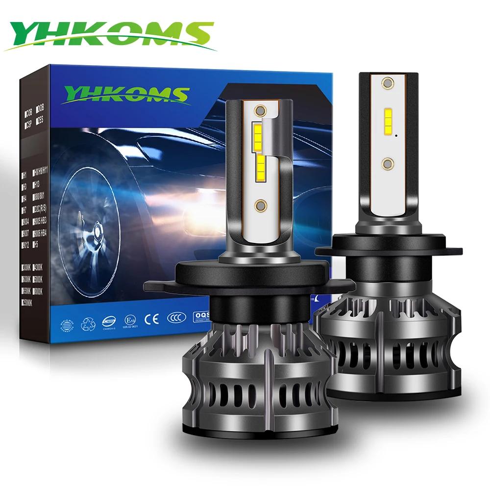 YHKOMS  LED Ʈ, ڵ LED , Ȱ, ͺ , 12V, H4, H7, 4300K, 6500K, 8000K, H8, H9, H11, H1, 120W, 20000LM, 2 